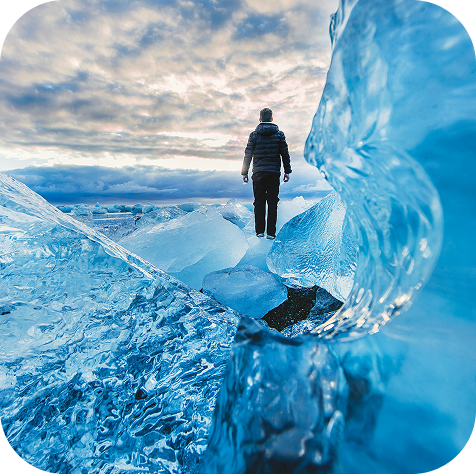 Navegación entre icebergs en Jökulsárlón
