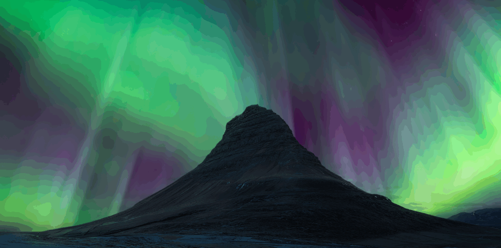 Auroras en Kirkjufell